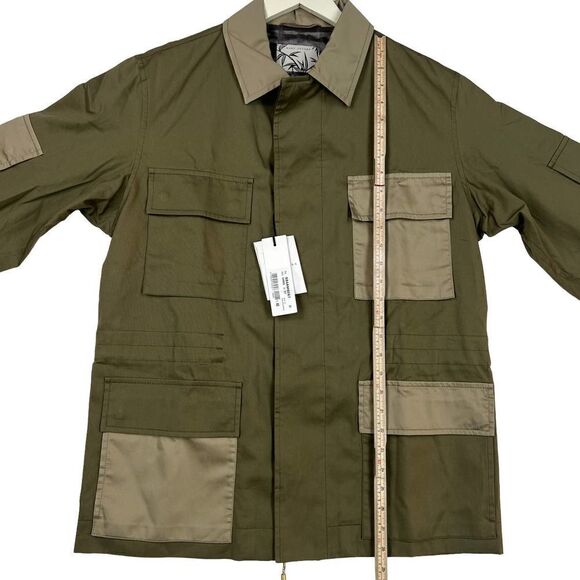 New Marc Jacobs Men IT 46 Olive Green Color Block Twill Safari Jacket Italy $700 - Picture 8 of 16